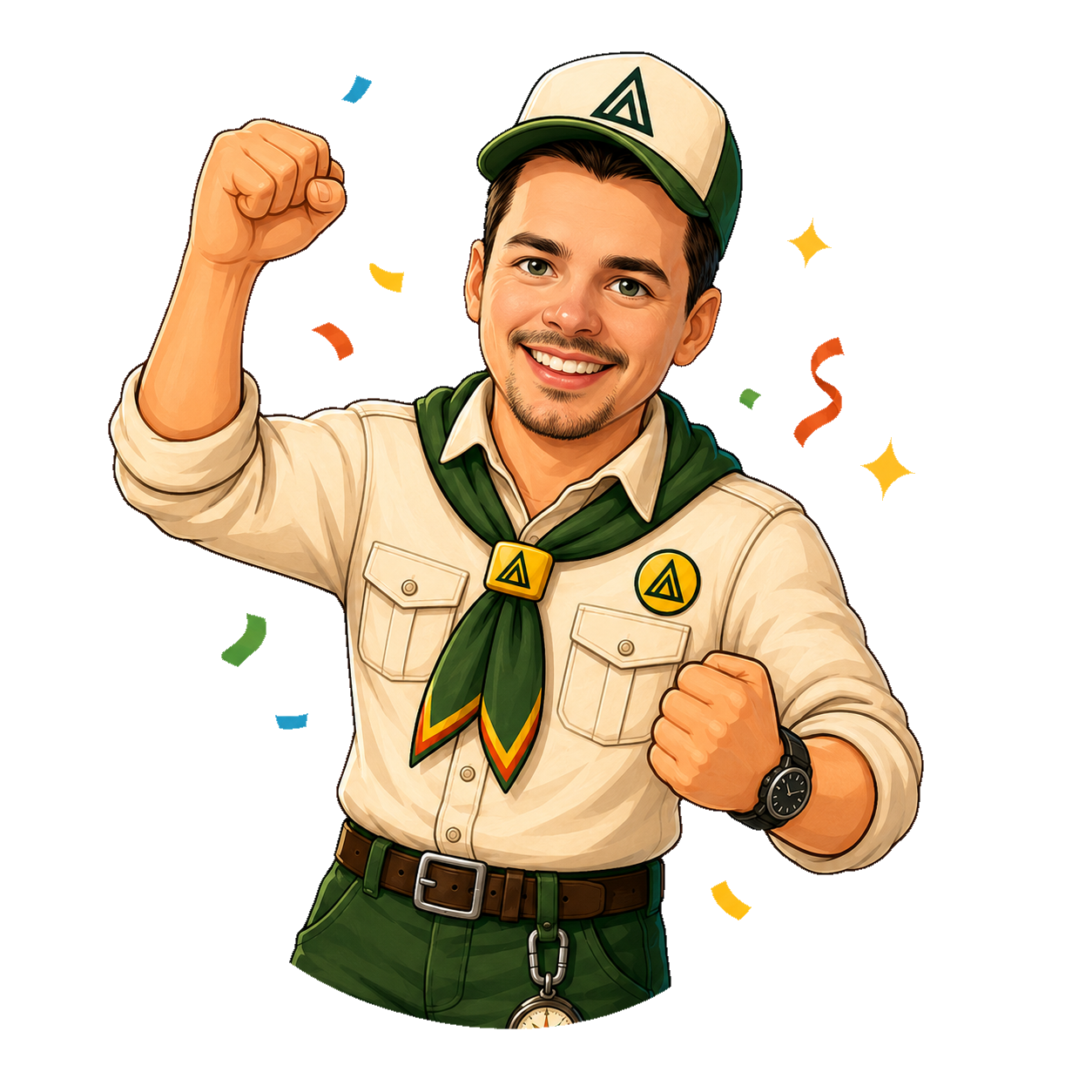 Kamptribe-mascotte juicht